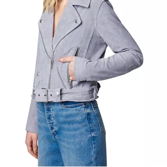 Blank NYC jacket leather Suede Moto Gray Cloud - Picture 7 of 10